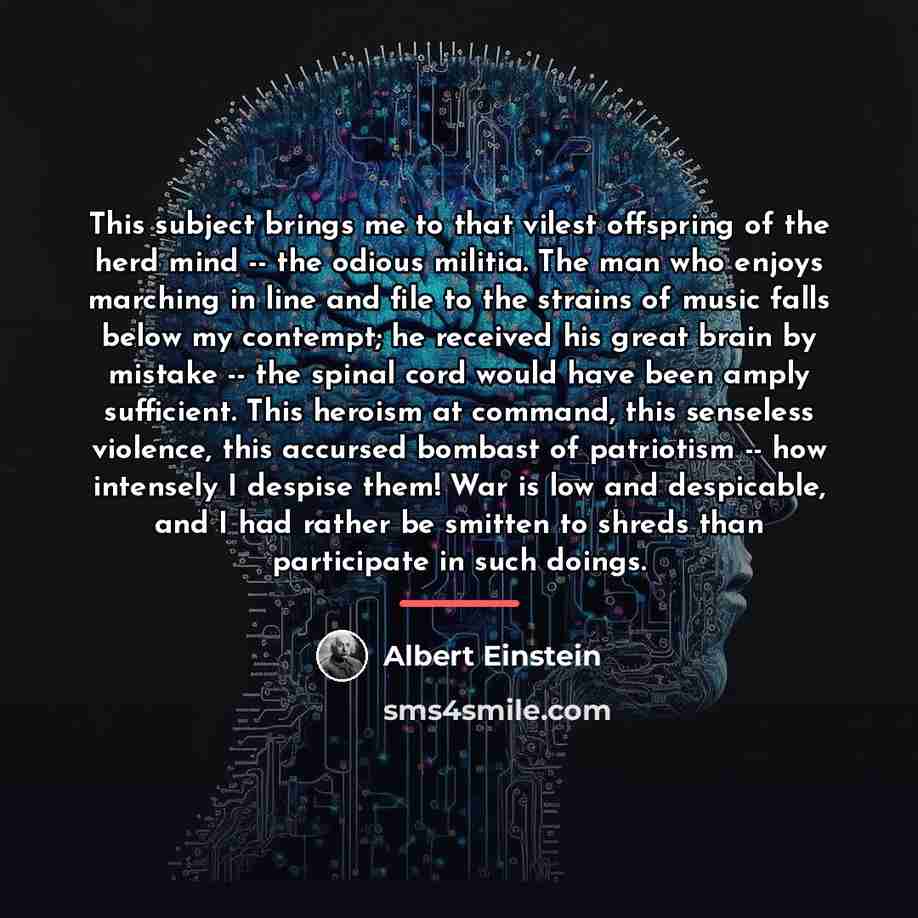 “This subject brings me to that vilest offspring of the…” quote by Albert Einstein