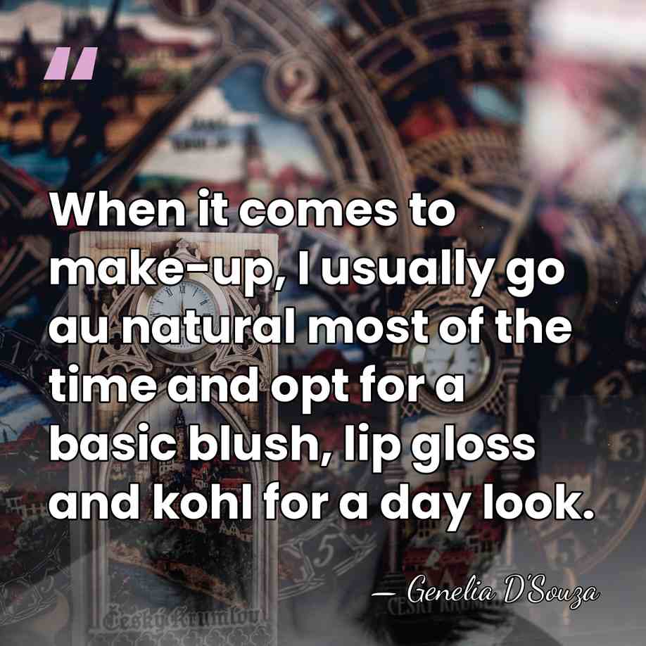 When it comes to make-up, I usually go au natural most of&hellip; - Genelia D'Souza