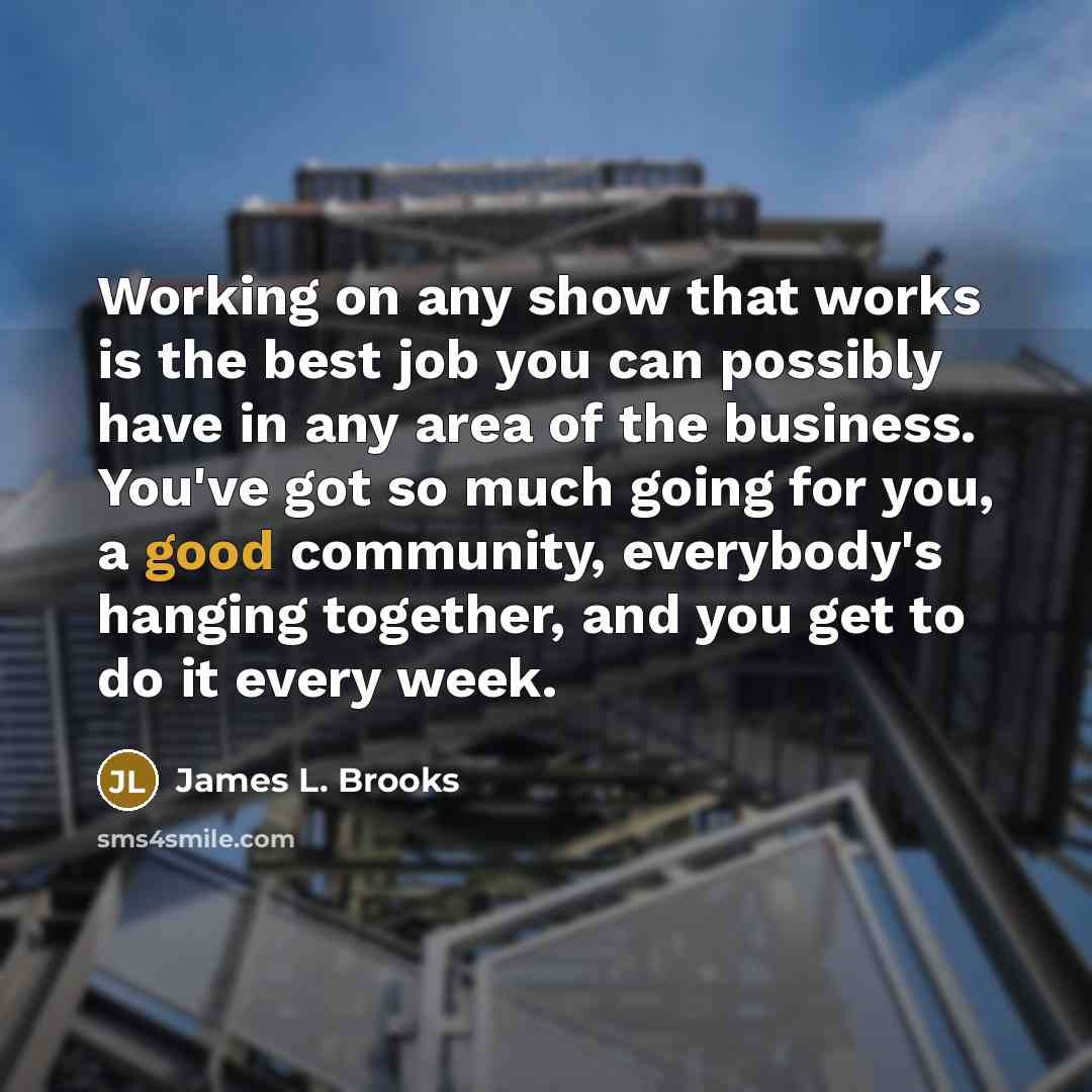 “Working on any show that works is the best job…” quote by James L. Brooks
