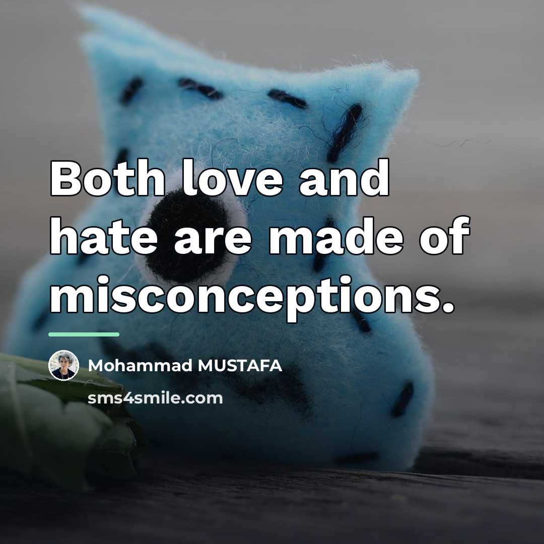 “Both love and hate are made of misconceptions.…” quote by Mohammad MUSTAFA