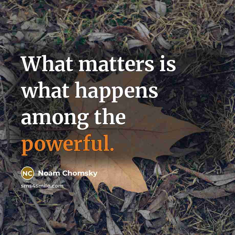 “What matters is what happens among the powerful.…” quote by Noam Chomsky