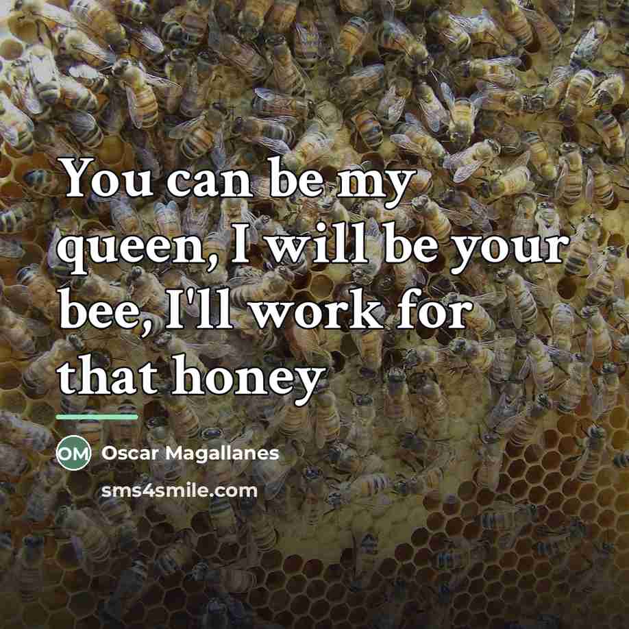 “You can be my queen, I will be your bee,…” quote by Oscar Magallanes