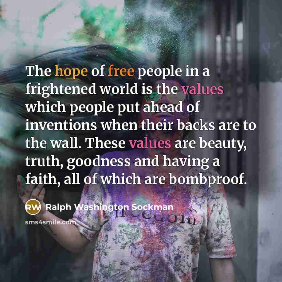 “The hope of free people in a frightened world is…” quote by Ralph Washington Sockman