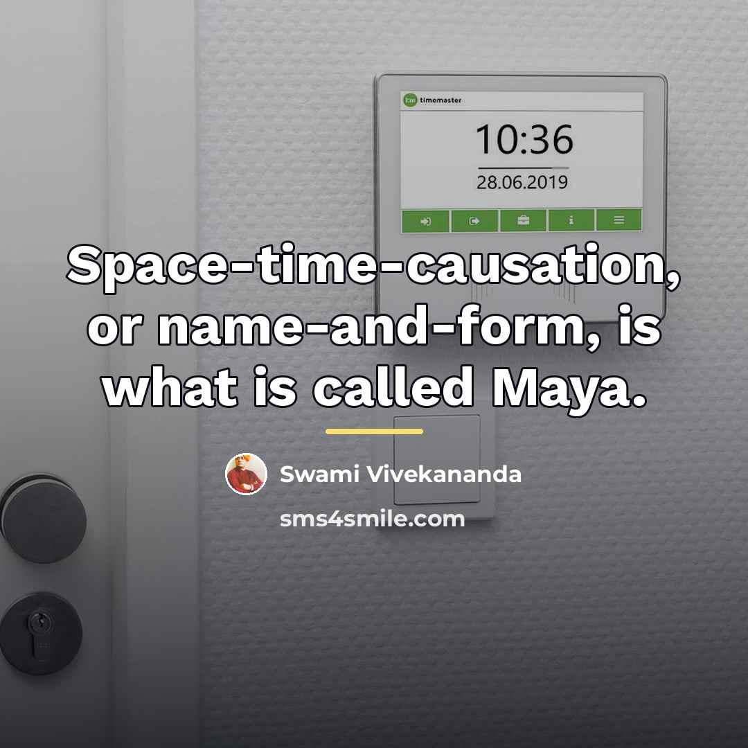 “Space-time-causation, or name-and-form, is what is called Maya.…” quote by Swami Vivekananda