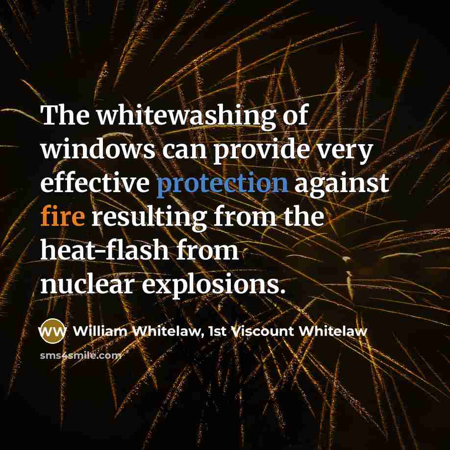 “The whitewashing of windows can provide very effective protection against…” quote by William Whitelaw, 1st Viscount Whitelaw