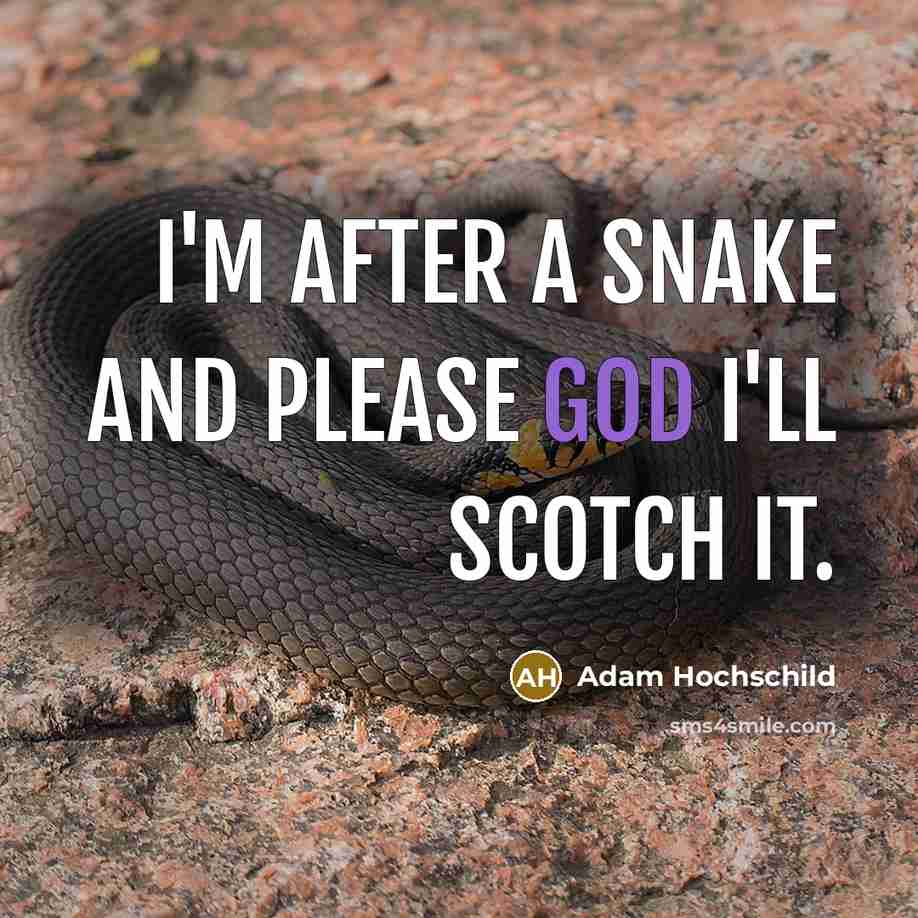 “I'm after a snake and please God I'll scotch it.…” quote by Adam Hochschild