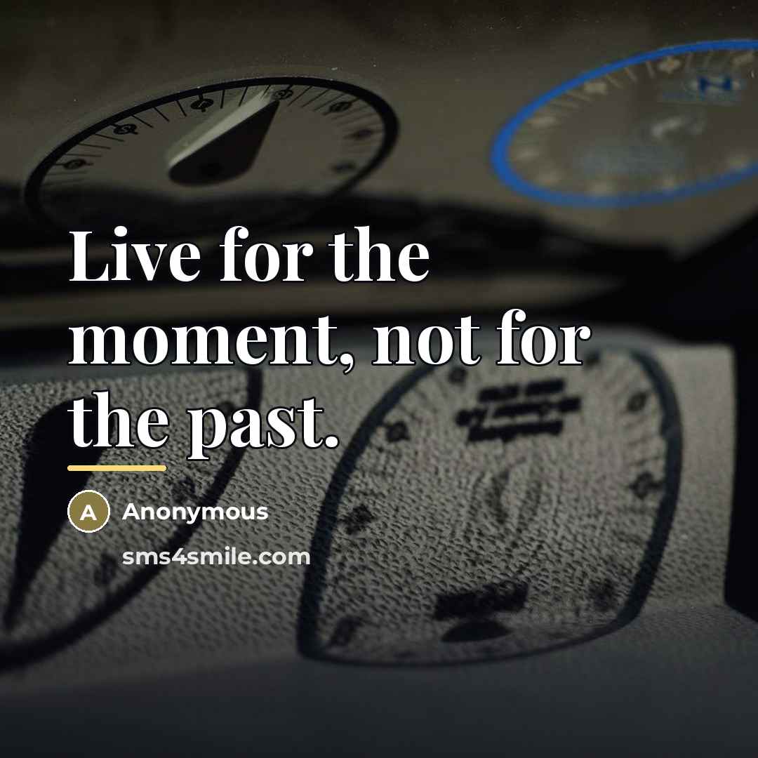 “Live for the moment, not for the past.…” quote by Anonymous