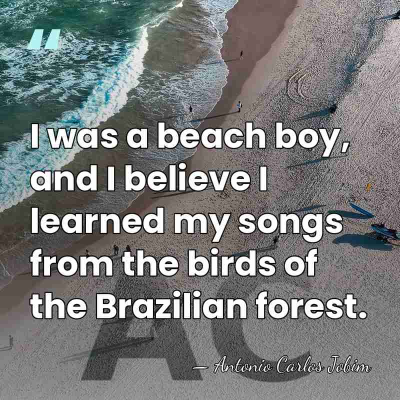 I was a beach boy, and I believe I learned my songs&hellip; - Antonio Carlos Jobim