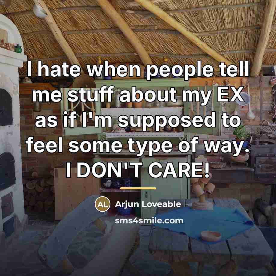 “I hate when people tell me stuff about my EX…” quote by Arjun Loveable