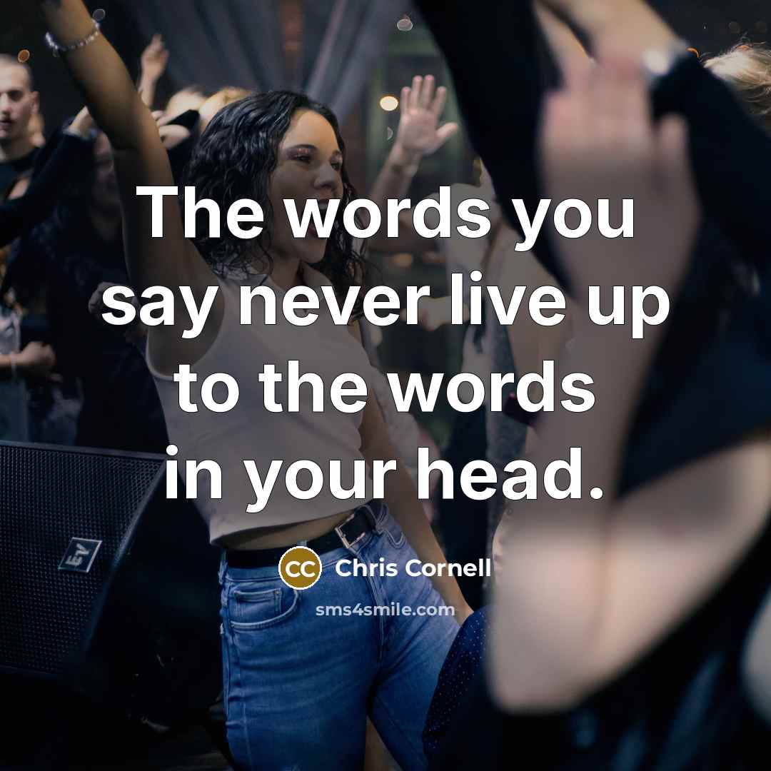 “The words you say never live up to the words…” quote by Chris Cornell