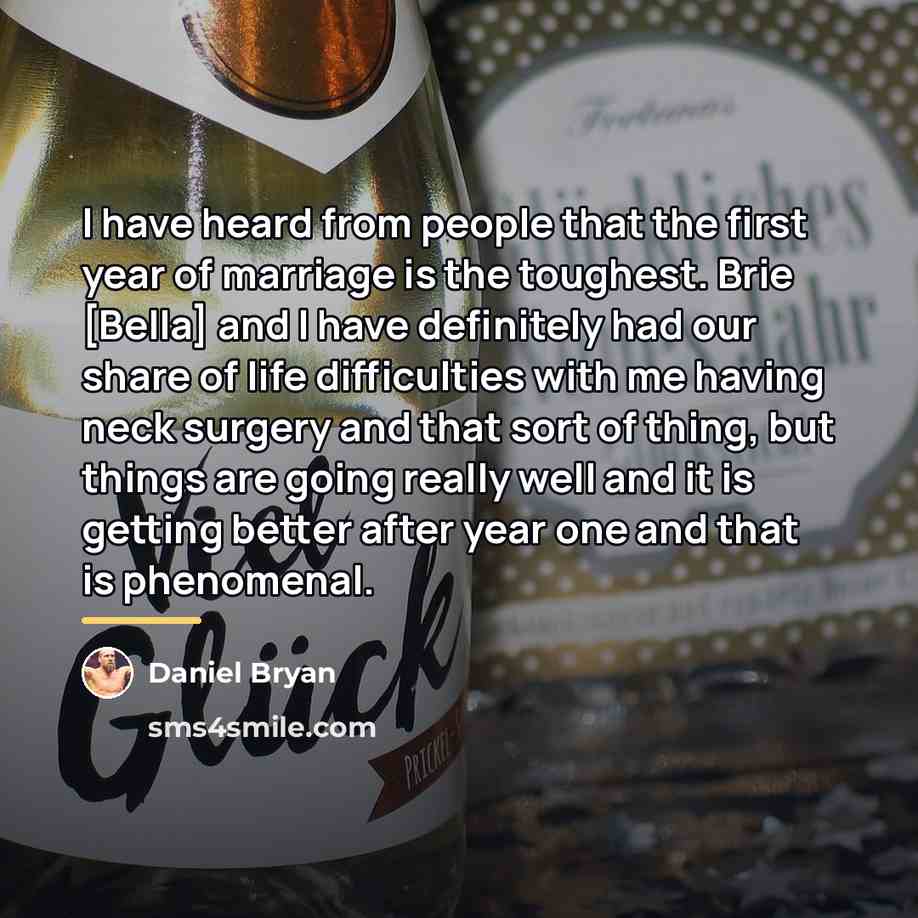 “I have heard from people that the first year of…” quote by Daniel Bryan