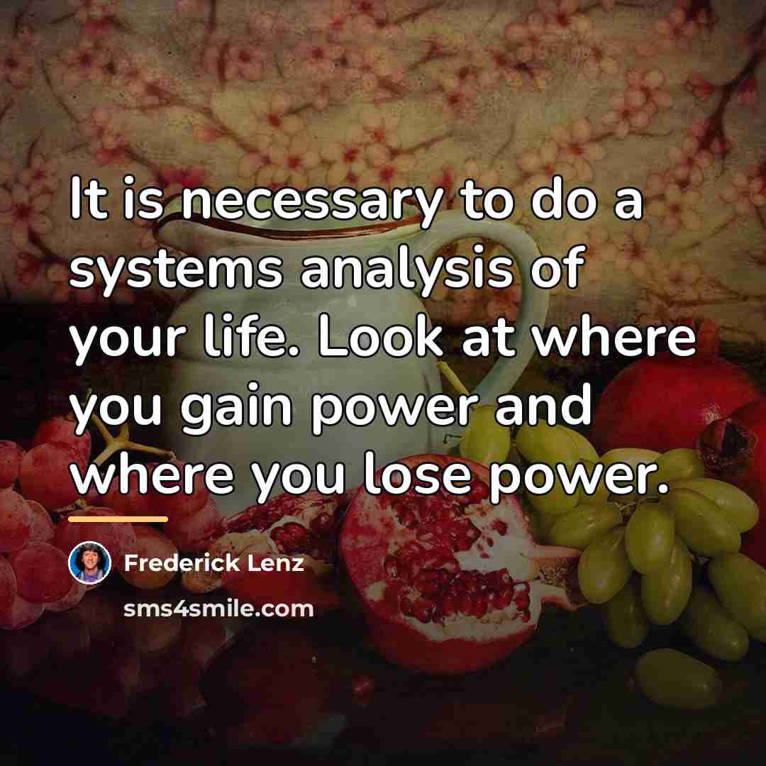 “It is necessary to do a systems analysis of your…” quote by Frederick Lenz