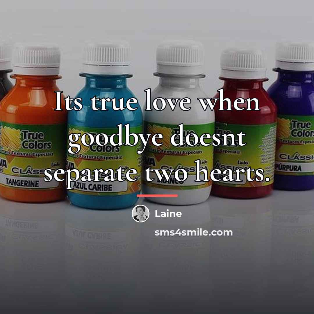 “Its true love when goodbye doesnt separate two hearts.…” quote by Laine