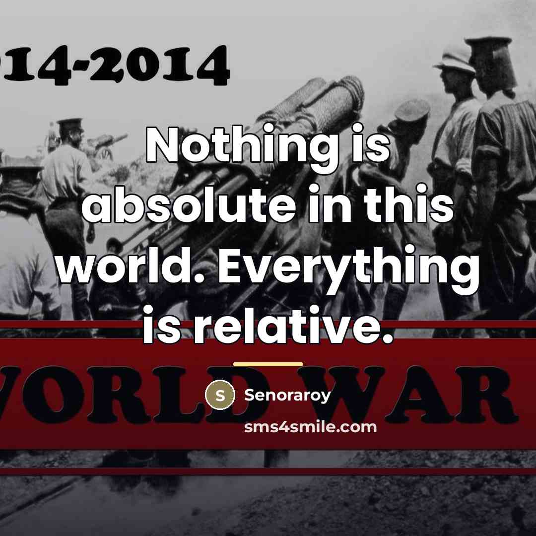 “Nothing is absolute in this world. Everything is relative.…” quote by Senoraroy