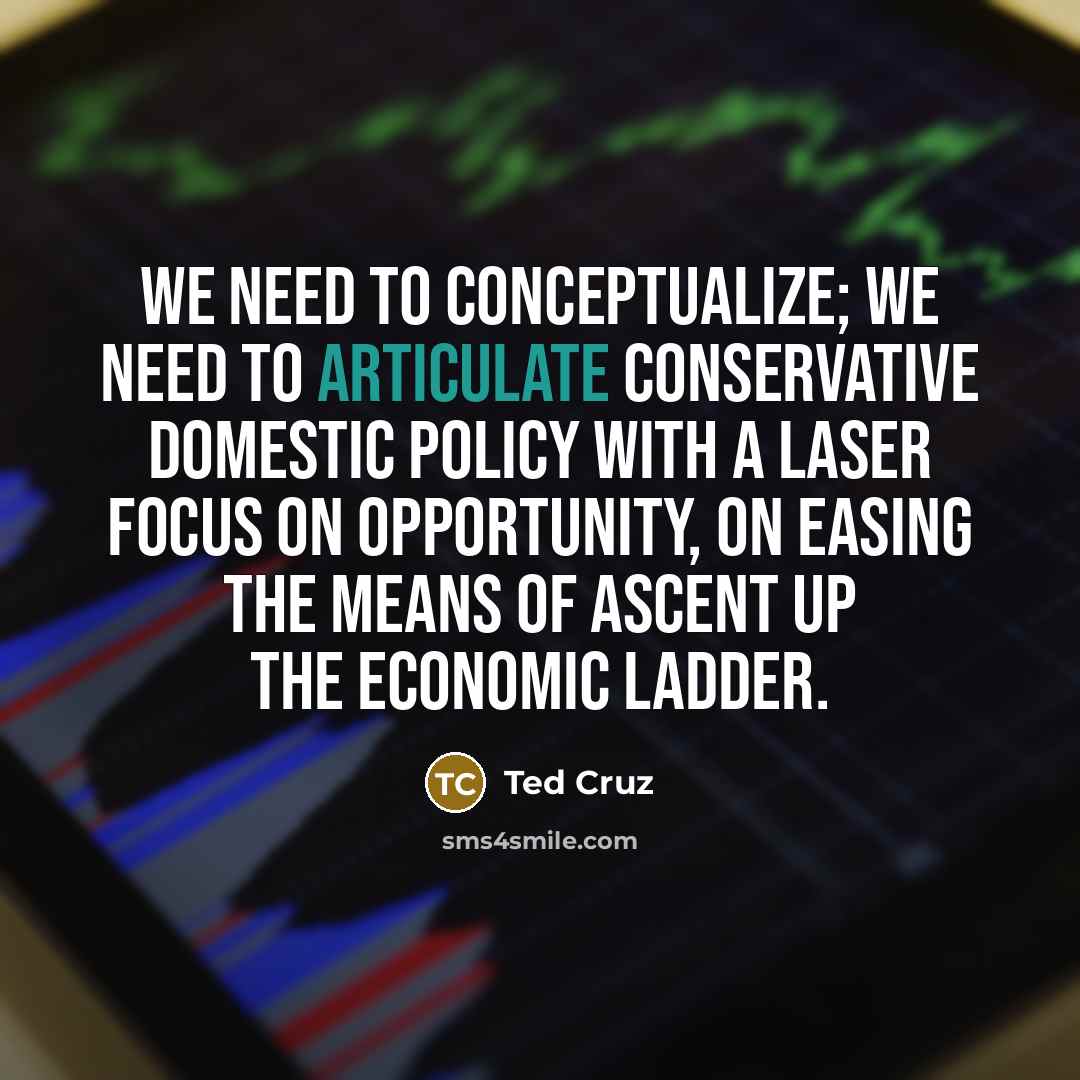 “We need to conceptualize; we need to articulate conservative domestic…” quote by Ted Cruz