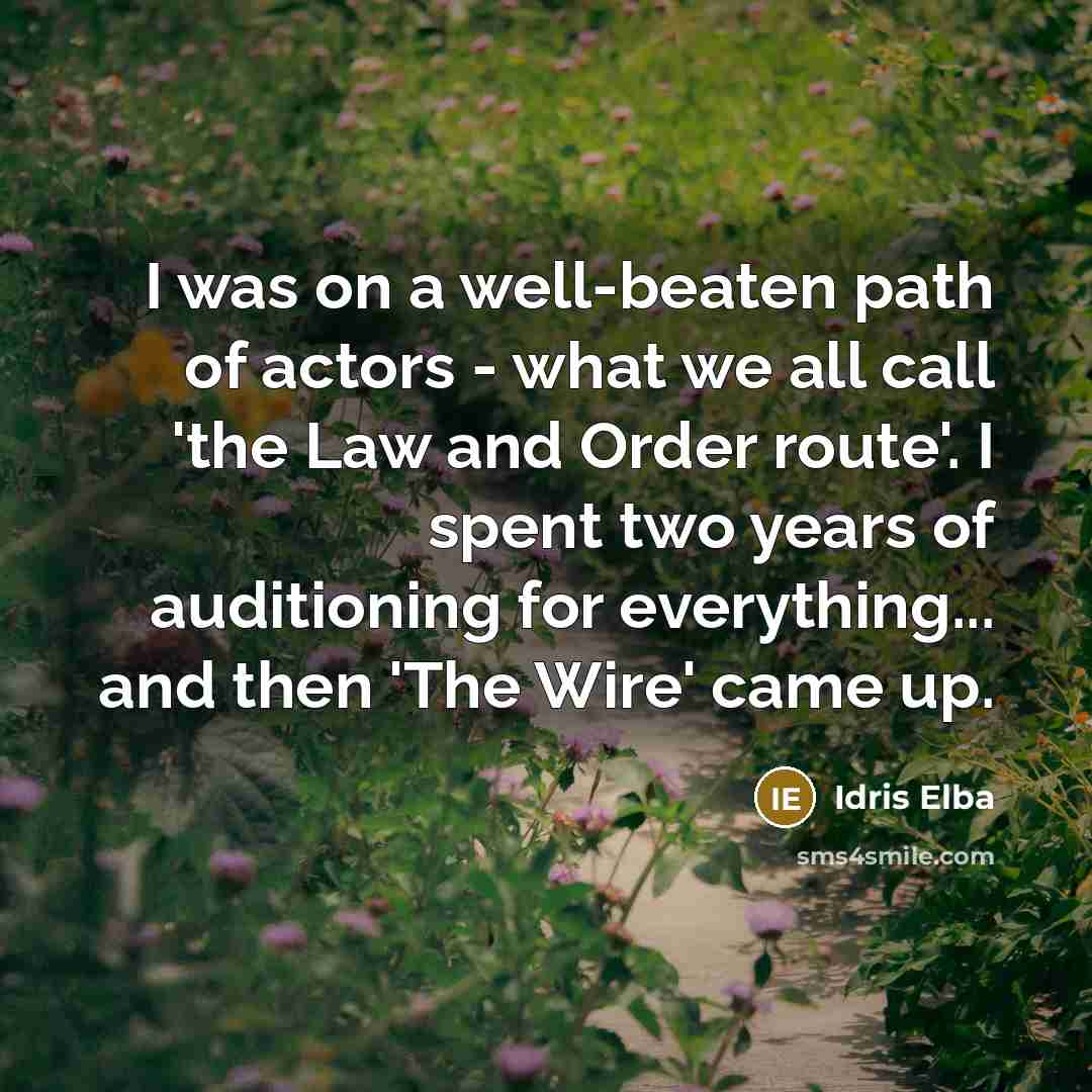 “I was on a well-beaten path of actors - what…” quote by Idris Elba