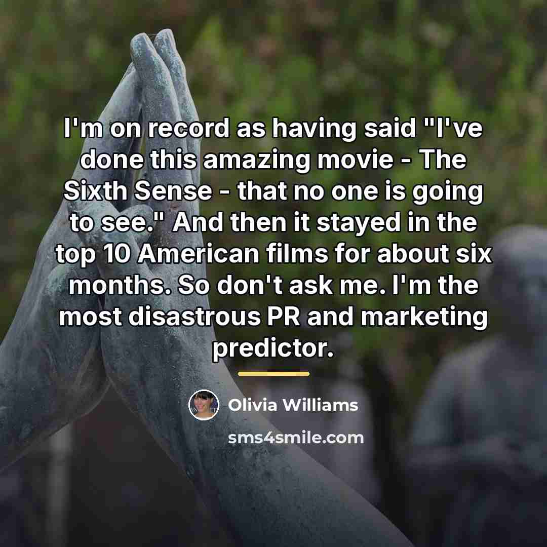 “I'm on record as having said "I've done this amazing…” quote by Olivia Williams