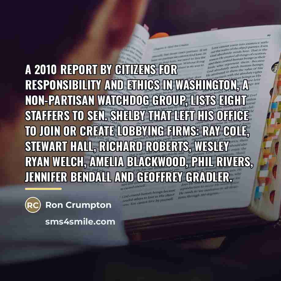 “A 2010 report by Citizens for Responsibility and Ethics in…” quote by Ron Crumpton