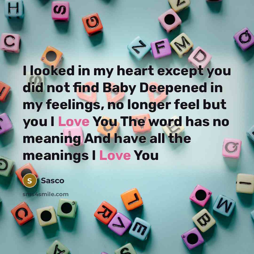 “I looked in my heart except you did not find Baby Deepened in my feelings, no longer feel but you I Love You The word has no meaning And have all the meanings I Love You” quote by Sasco