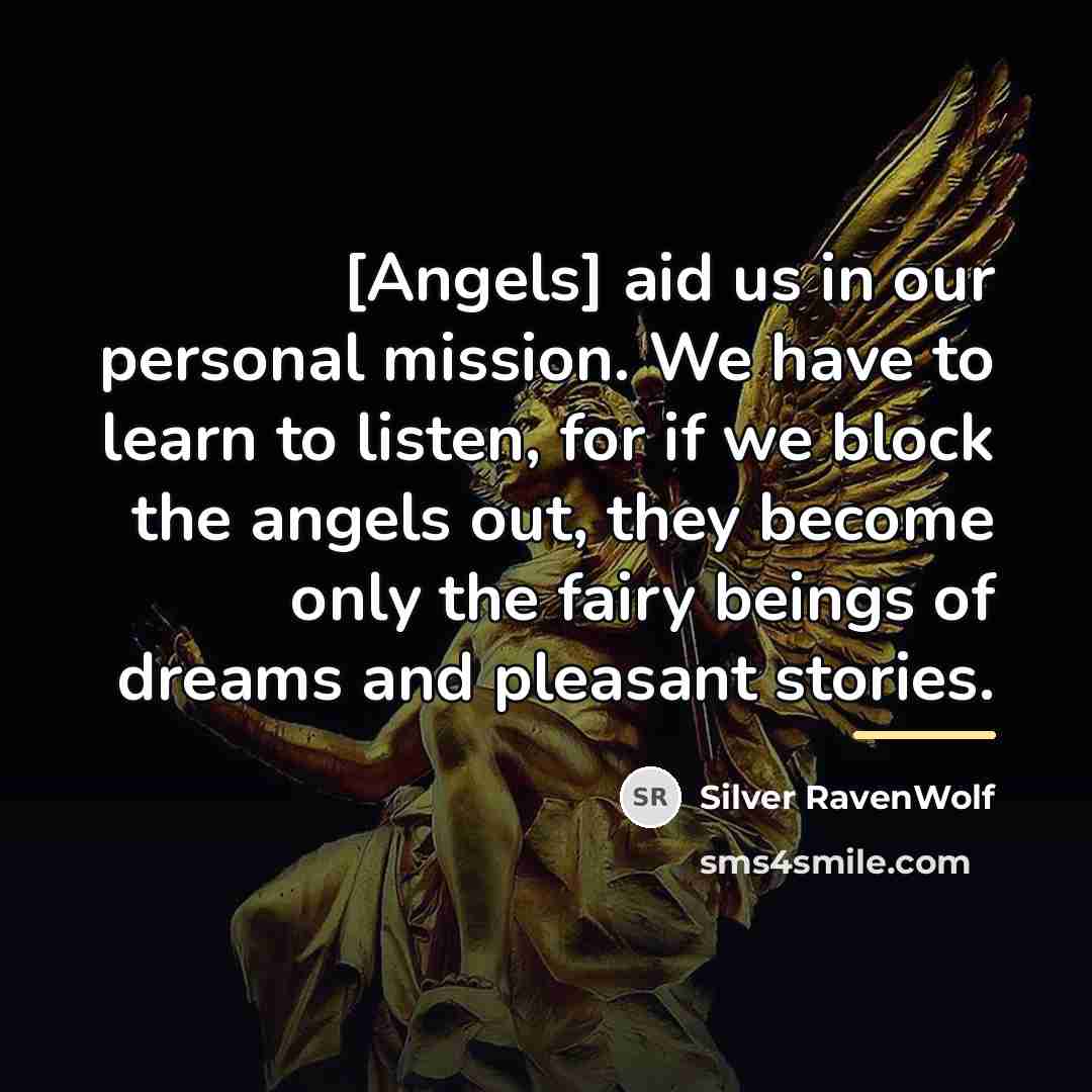 “[Angels] aid us in our personal mission. We have to…” quote by Silver RavenWolf