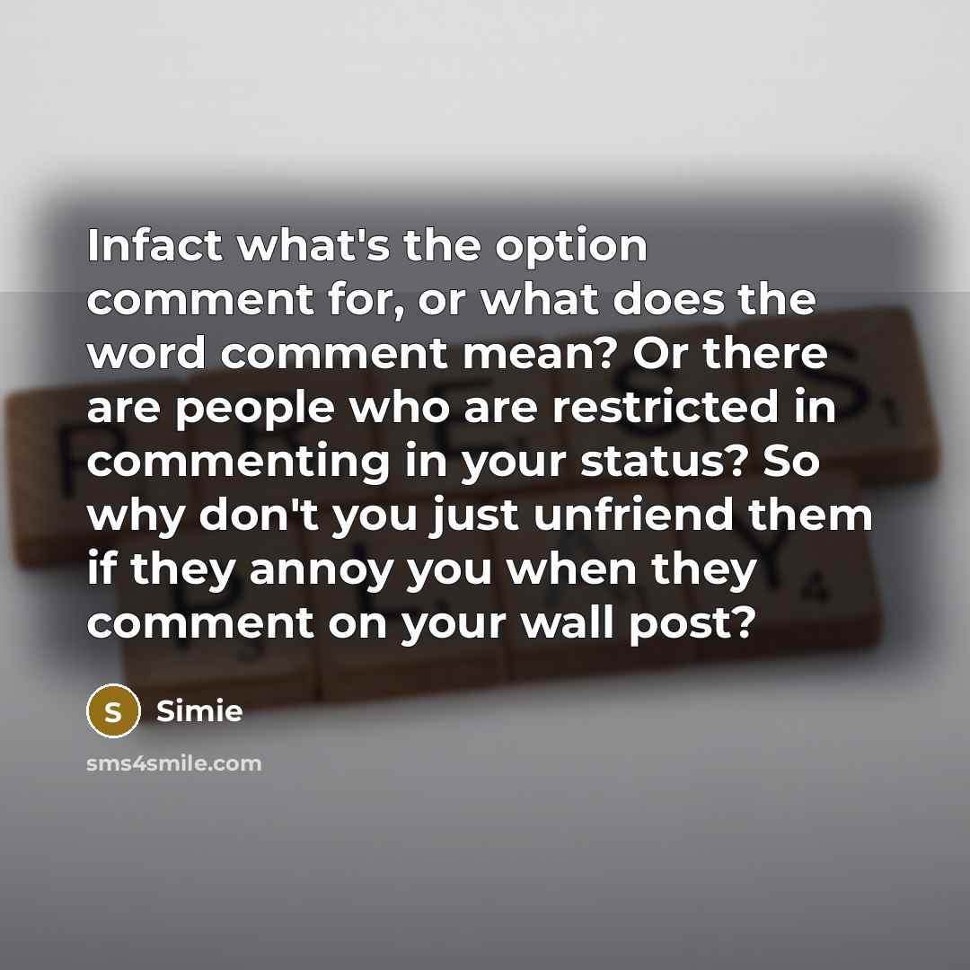 “Infact what's the option comment for, or what does the…” quote by Simie