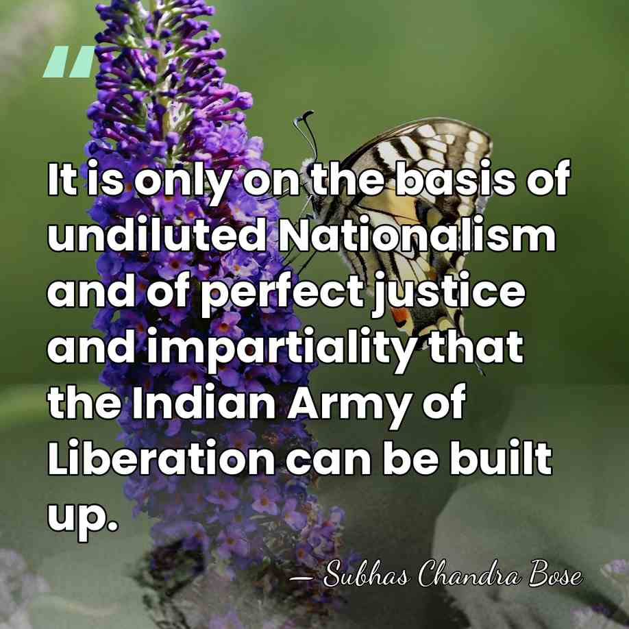 It is only on the basis of undiluted Nationalism and of perfect&hellip; - Subhas Chandra Bose