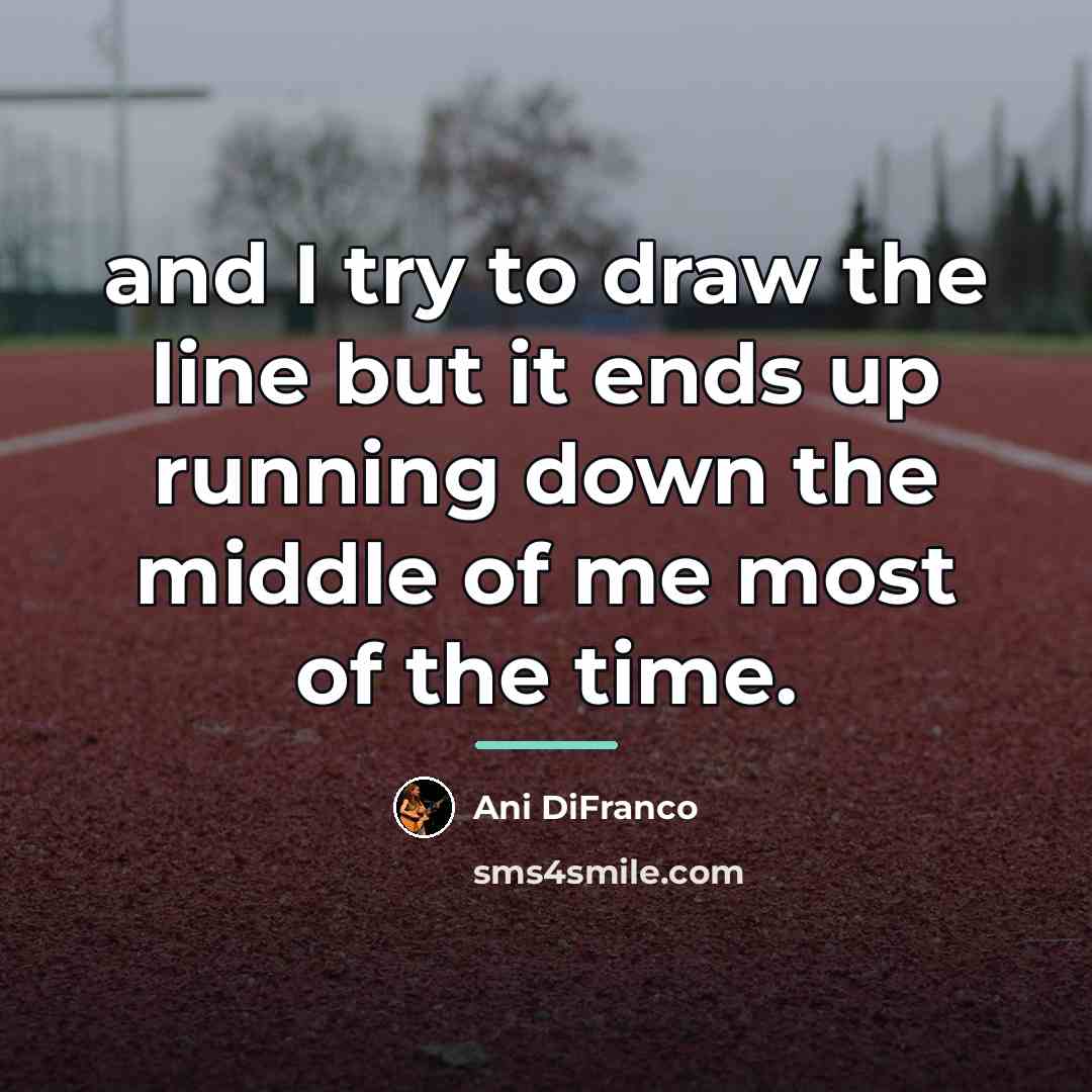 “and I try to draw the line but it ends…” quote by Ani DiFranco