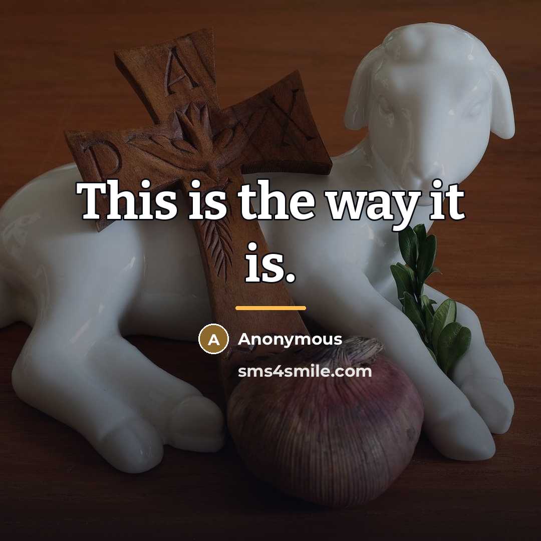 “This is the way it is.…” quote by Anonymous