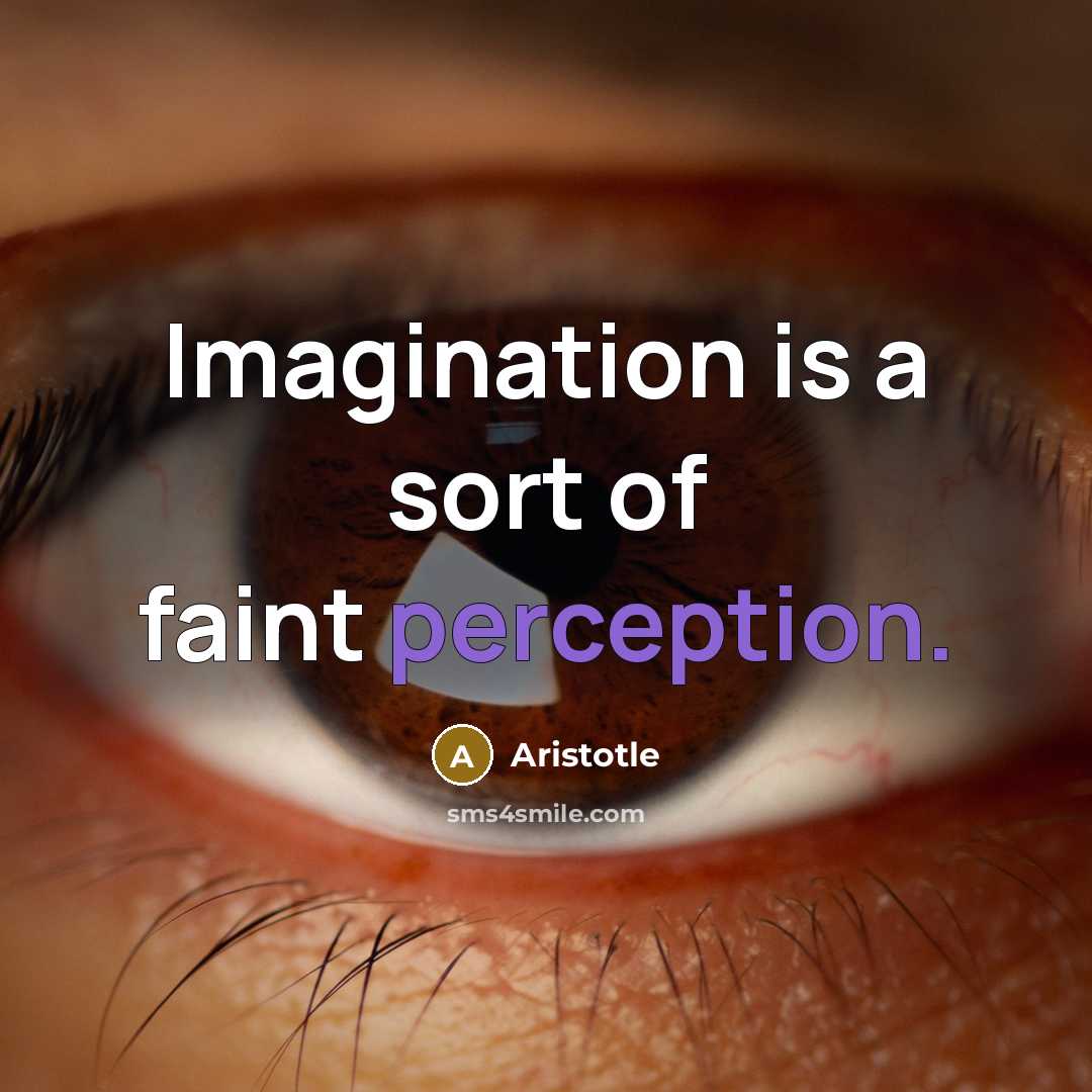“Imagination is a sort of faint perception.…” quote by Aristotle