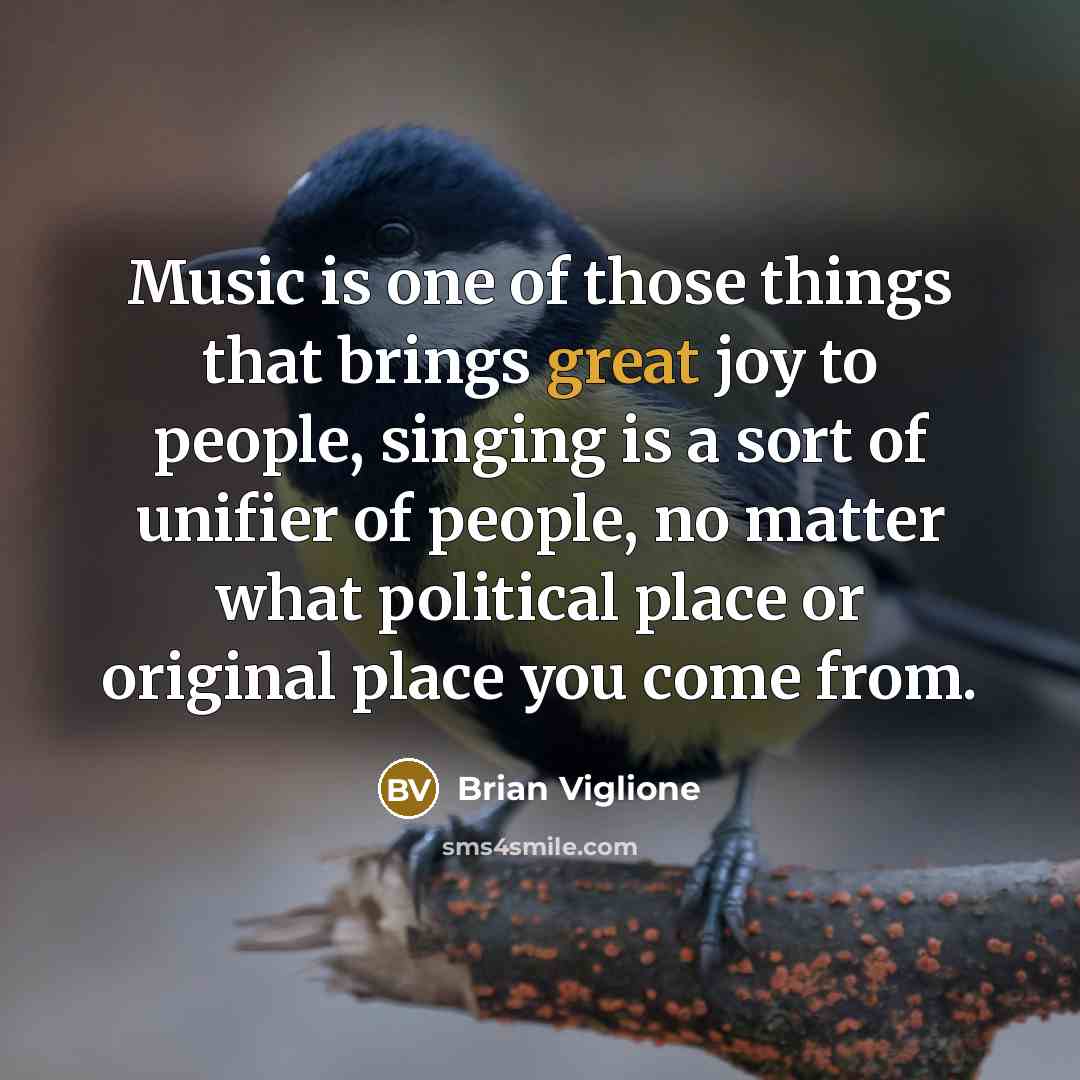 “Music is one of those things that brings great joy…” quote by Brian Viglione