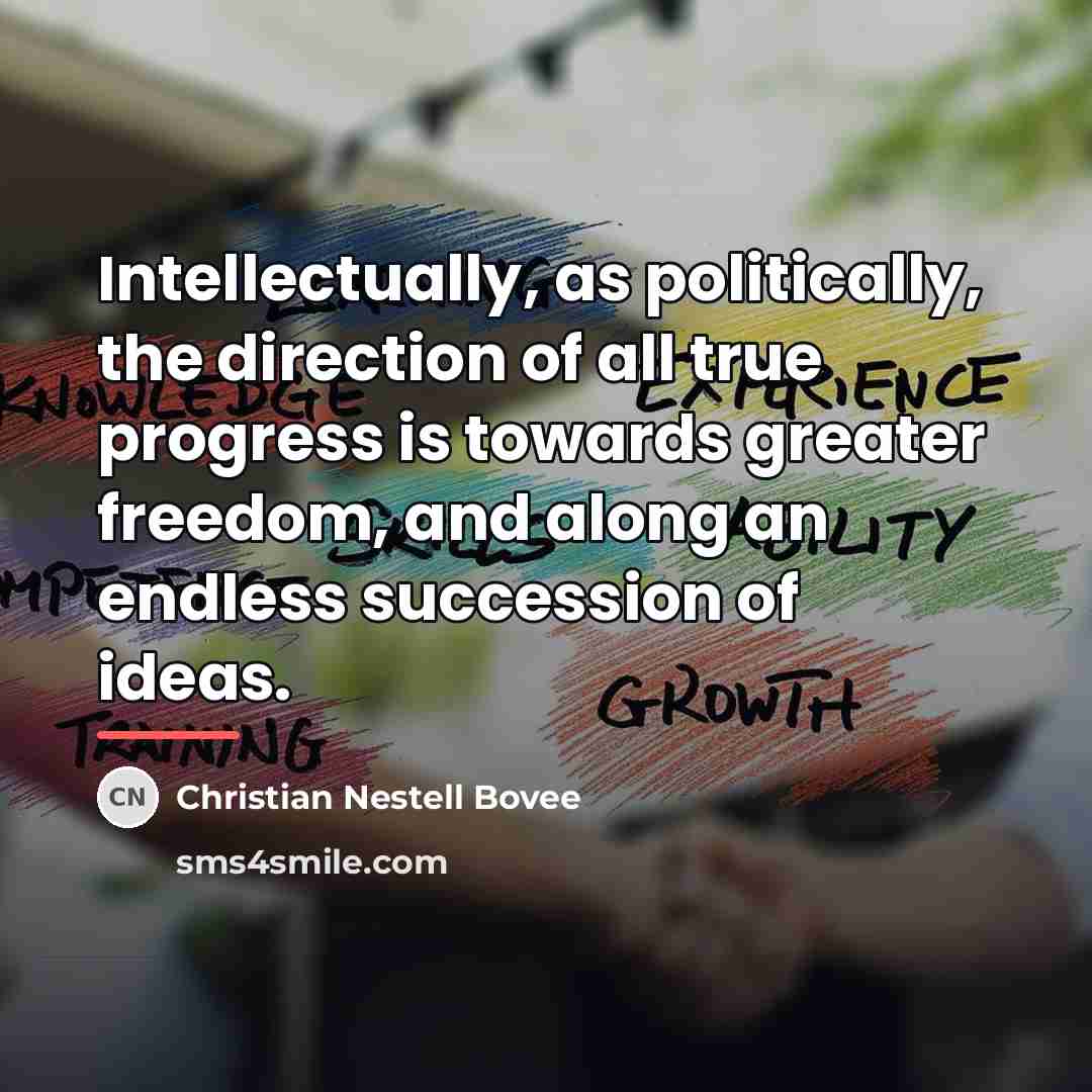 “Intellectually, as politically, the direction of all true progress is…” quote by Christian Nestell Bovee
