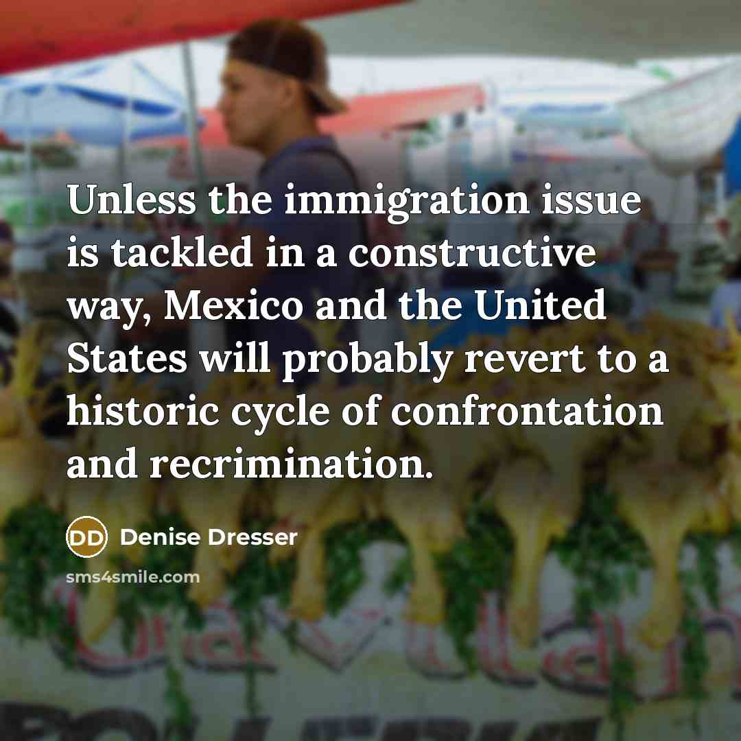 “Unless the immigration issue is tackled in a constructive way,…” quote by Denise Dresser