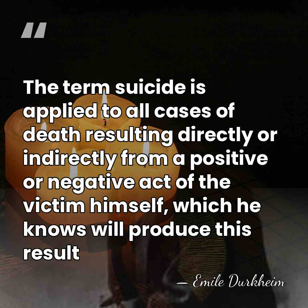 The term suicide is applied to all cases of death resulting directly&hellip; - Emile Durkheim