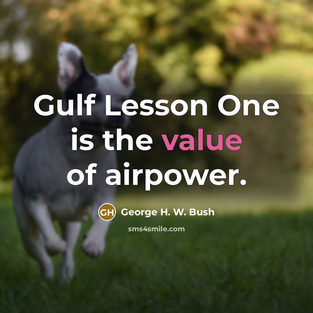 “Gulf Lesson One is the value of airpower.…” quote by George H. W. Bush