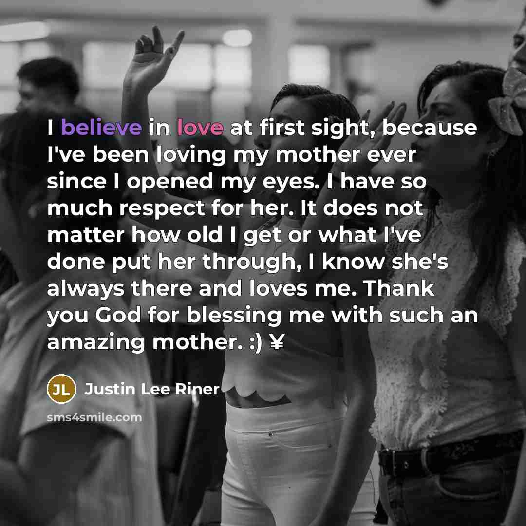 “I believe in love at first sight, because I've been…” quote by Justin Lee Riner