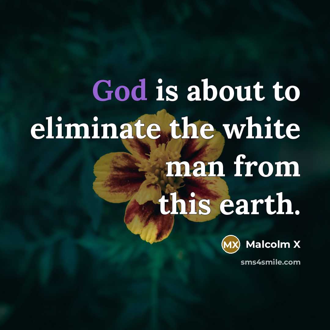 “God is about to eliminate the white man from this…” quote by Malcolm X