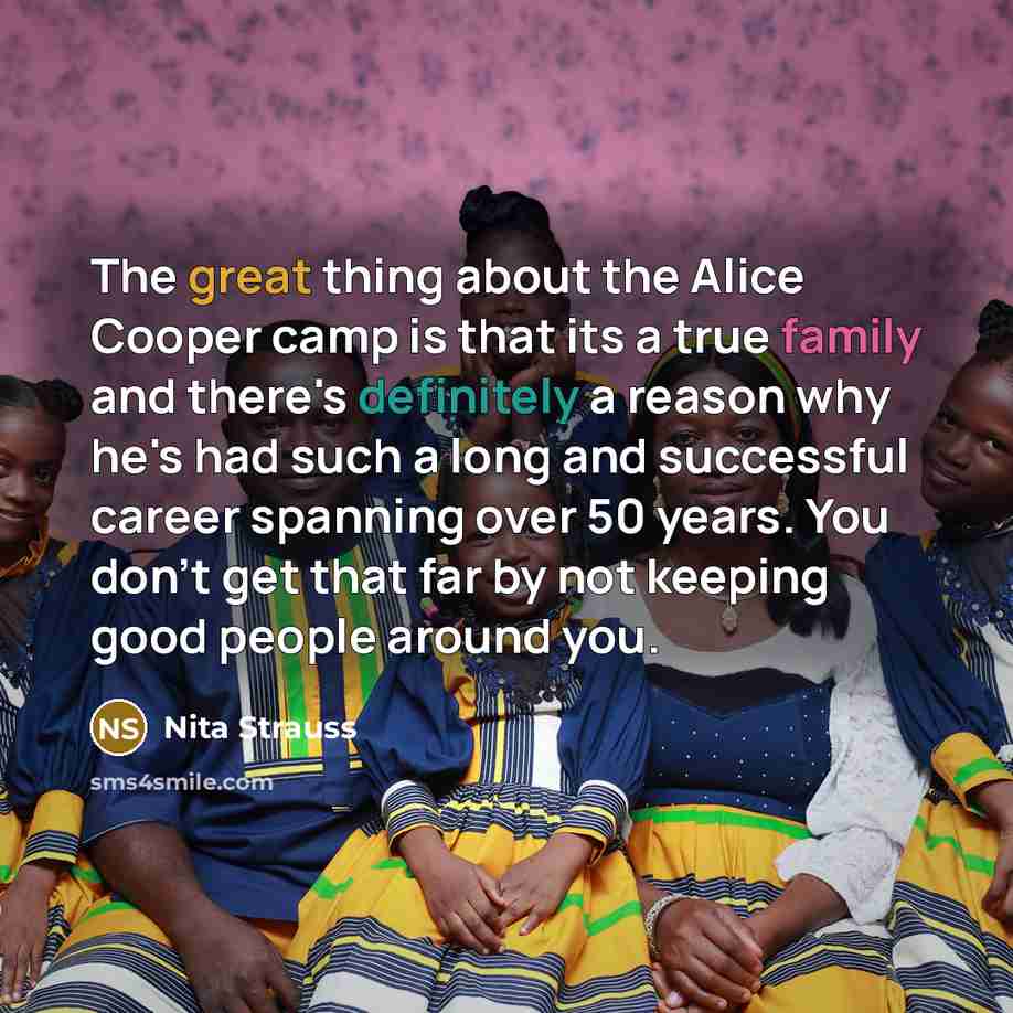 “The great thing about the Alice Cooper camp is that…” quote by Nita Strauss