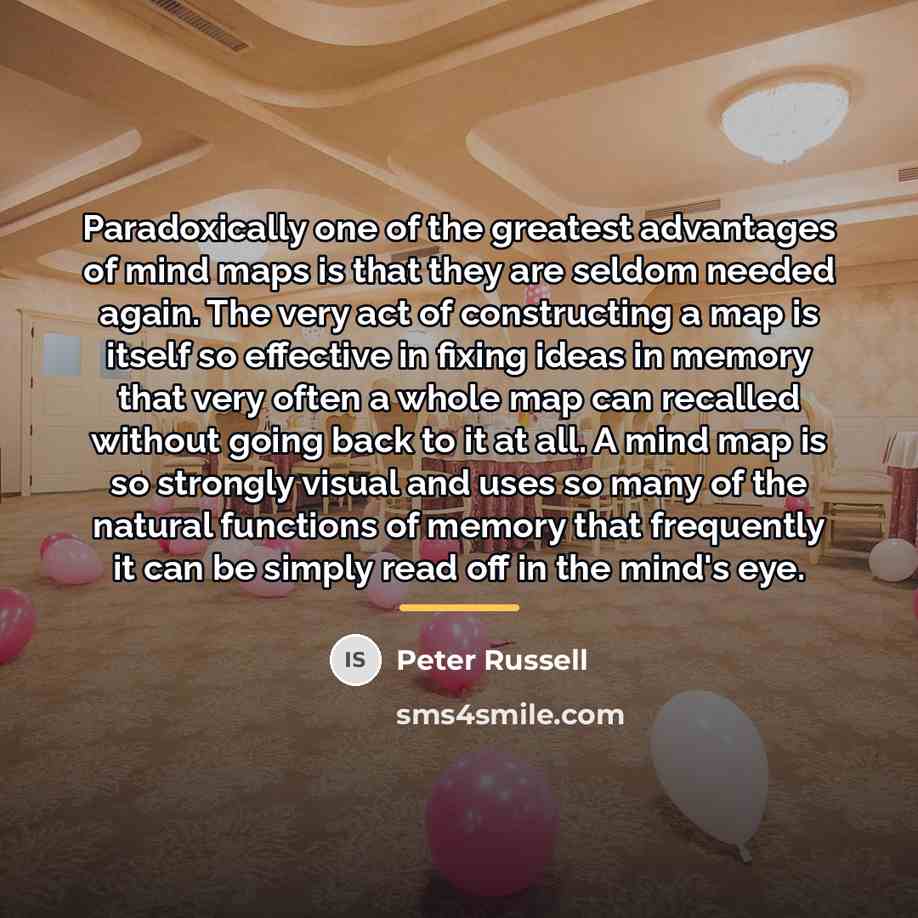 “Paradoxically one of the greatest advantages of mind maps is…” quote by Peter Russell