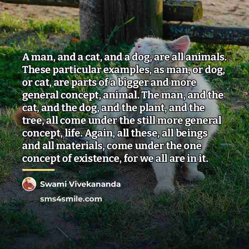 “A man, and a cat, and a dog, are all…” quote by Swami Vivekananda