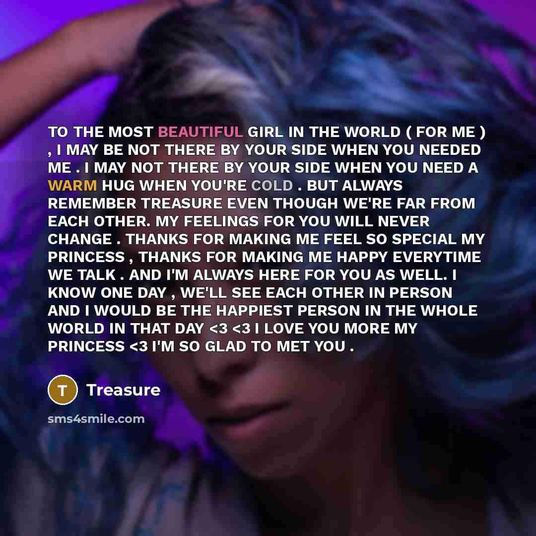 “TO THE MOST BEAUTIFUL GIRL IN THE WORLD ( FOR…” quote by Treasure