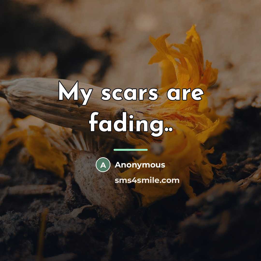 “My scars are fading..…” quote by Anonymous