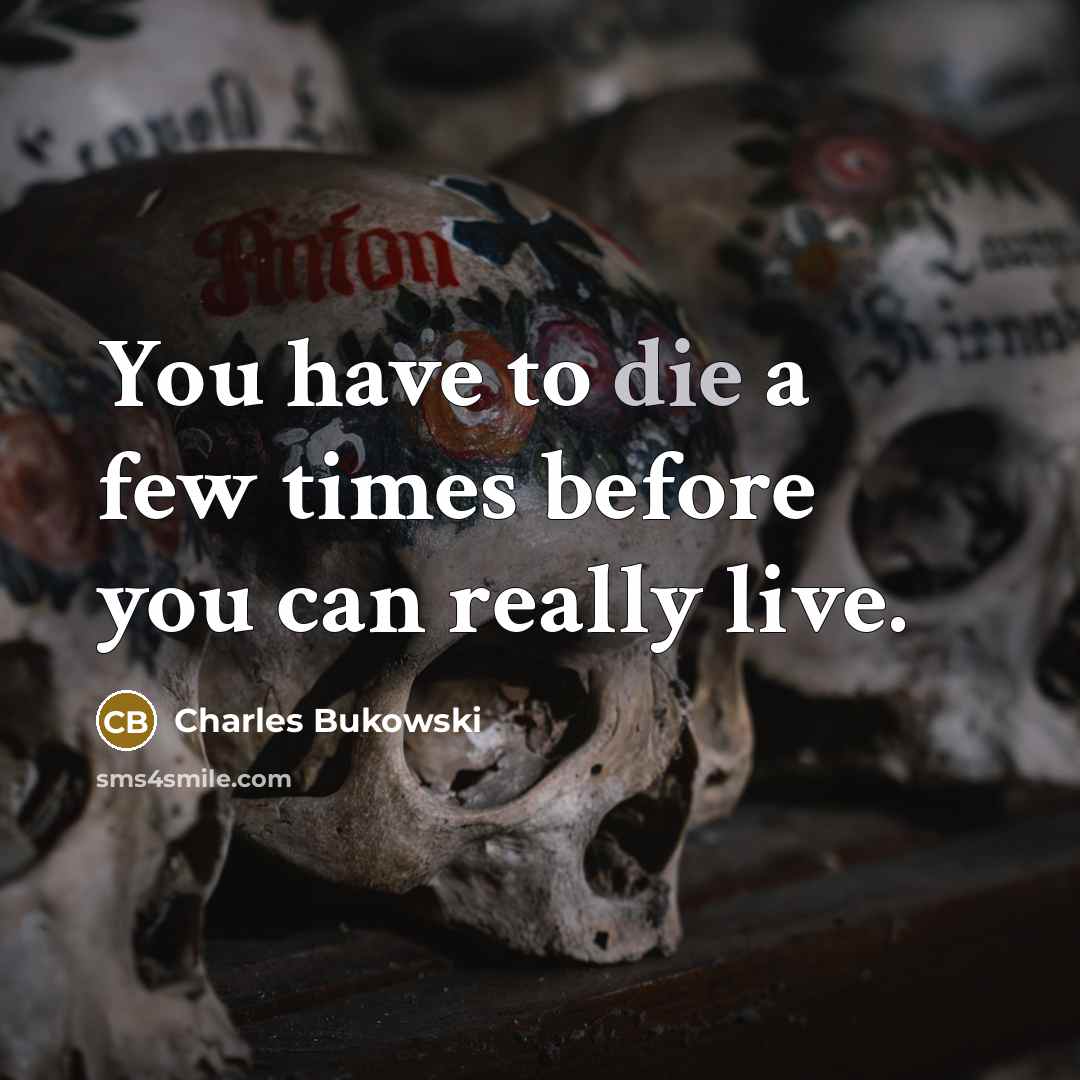 “You have to die a few times before you can really live.” quote by Charles Bukowski
