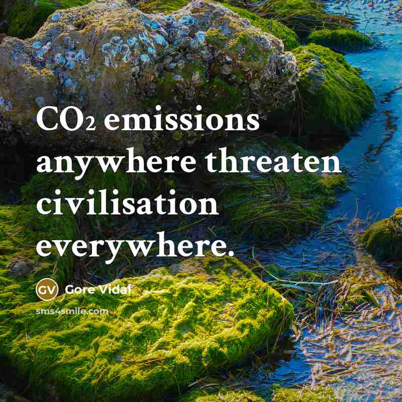 “CO₂ emissions anywhere threaten civilisation everywhere.…” quote by Gore Vidal