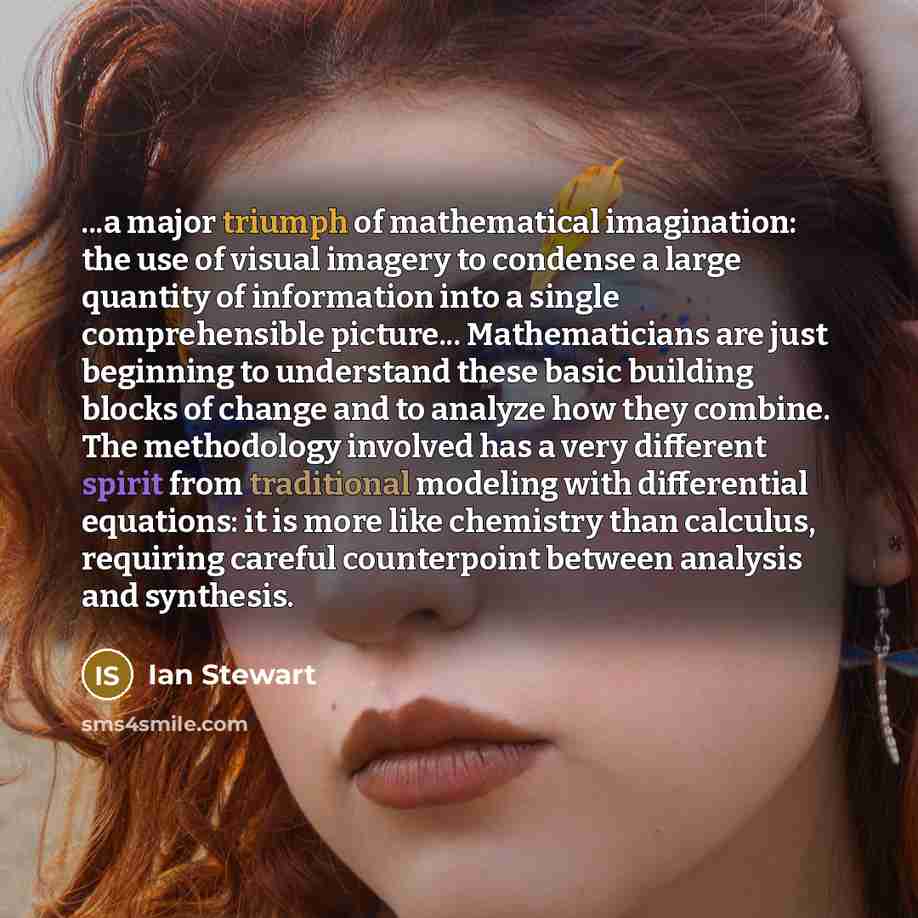 “...a major triumph of mathematical imagination: the use of visual…” quote by Ian Stewart