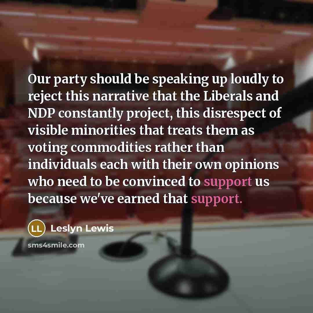 “Our party should be speaking up loudly to reject this…” quote by Leslyn Lewis
