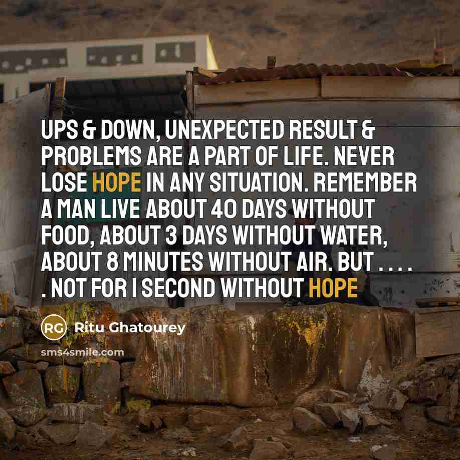 “Ups & Down, Unexpected result & Problems are a part…” quote by Ritu Ghatourey