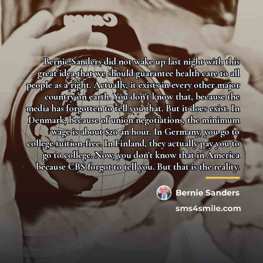 “Bernie Sanders did not wake up last night with this…” quote by Bernie Sanders