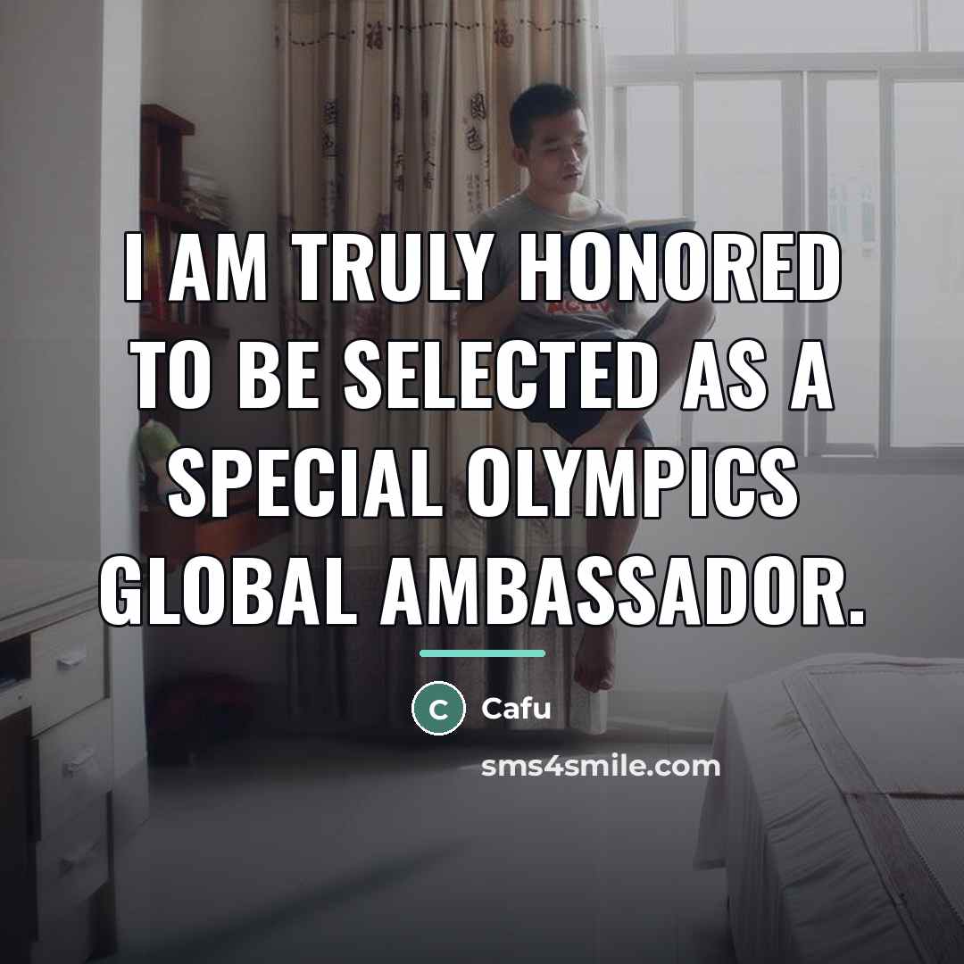 “I am truly honored to be selected as a Special…” quote by Cafu