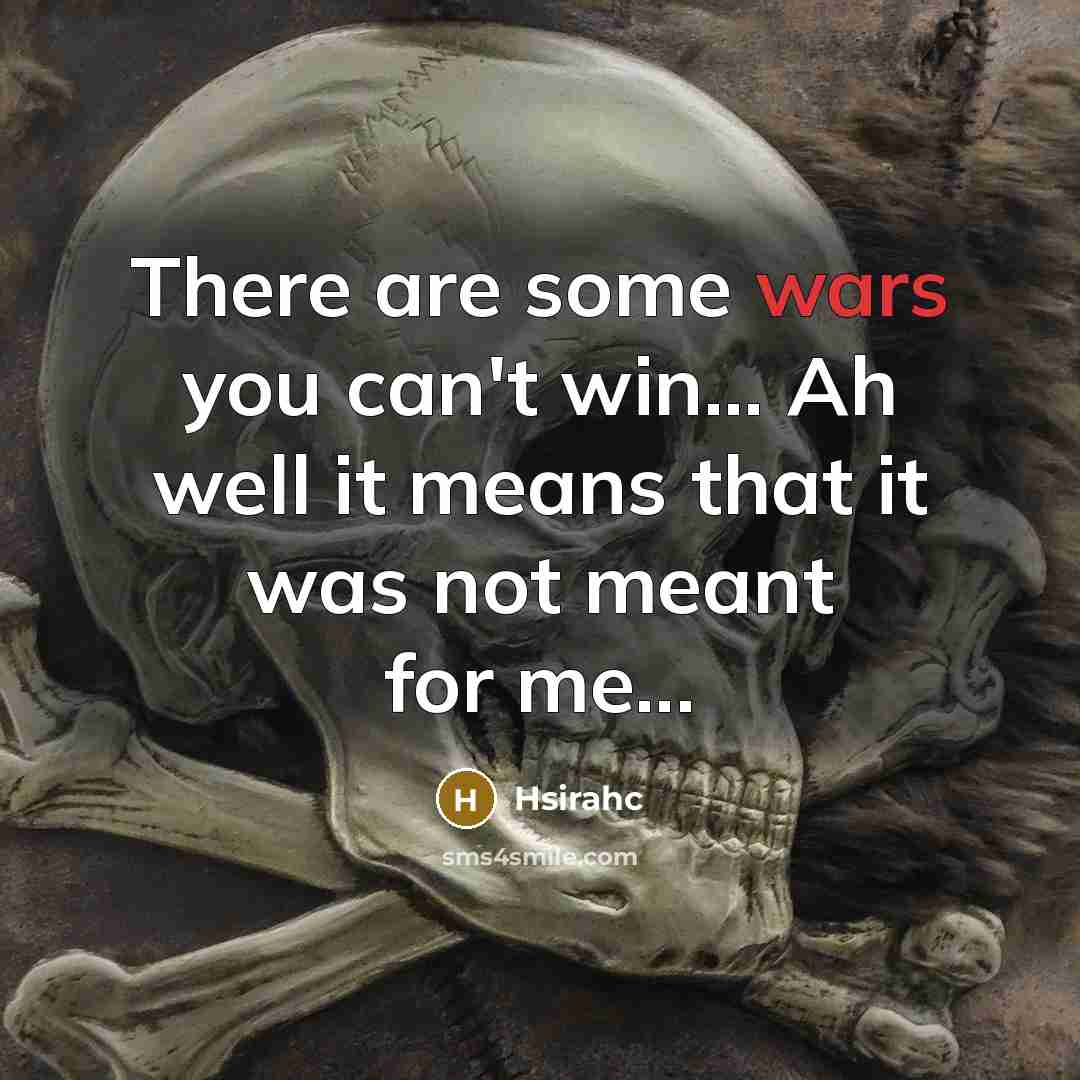 “There are some wars you can't win... Ah well it…” quote by Hsirahc