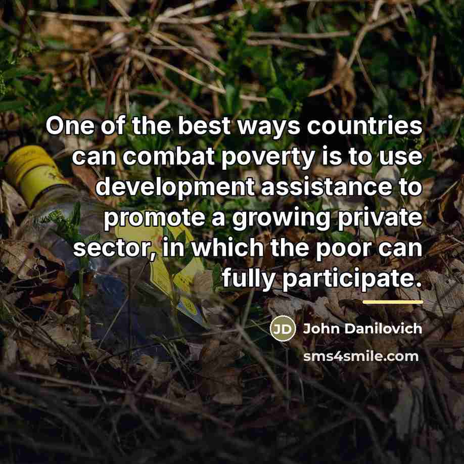 “One of the best ways countries can combat poverty is…” quote by John Danilovich